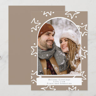 Tarjeta Festiva Navidades de vacaciones foto del patrón de estrell