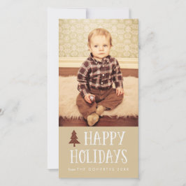 Tarjeta Festiva Navidades de vacaciones neutrales felices 2 Fotota