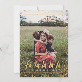 Tarjeta Festiva Navidades de vacaciones Red & Gold Fa La La La La 