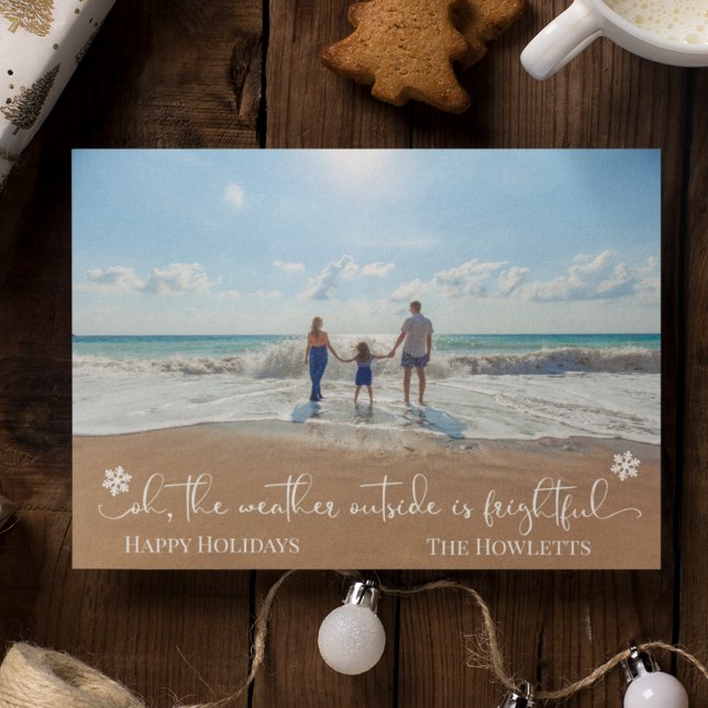 Tarjeta Festiva Navidades de vacaciones tropicales en la playa (Subido por el creador)