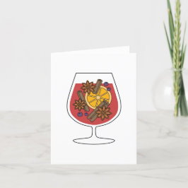 Tarjeta Festiva Navidades de vacaciones vino tinto molido cóctel p