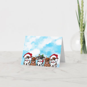 Tarjeta Festiva Navidades de vacas KiniArt