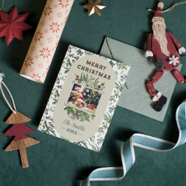 Tarjeta Festiva Navidades de vegetación de follaje fotográfico fam