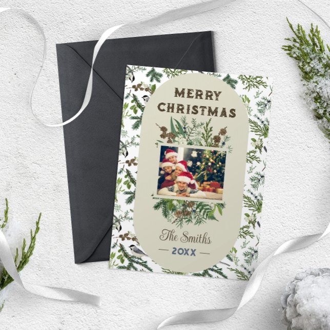Tarjeta Festiva Navidades de vegetación de follaje fotográfico fam (Subido por el creador)