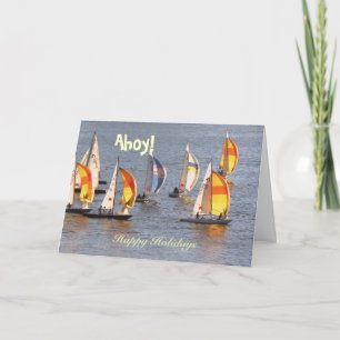 Tarjeta Festiva Navidades de velero, ¡Felices Fiestas!
