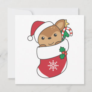 Tarjeta Festiva Navidades de venado Nieve Animales de Invierno Dee