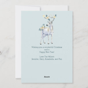 Tarjeta Festiva Navidades de venados de Winter Forest Woodland