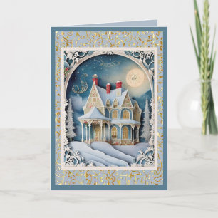 Tarjeta Festiva Navidades de Victoria de época