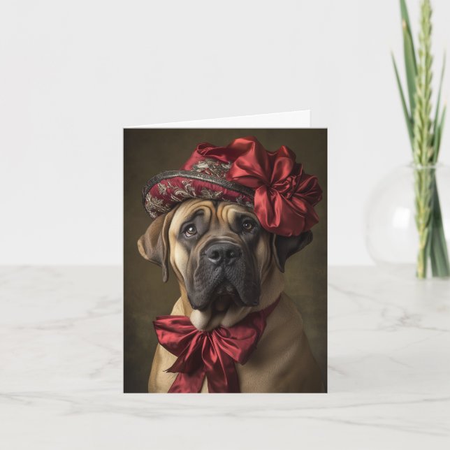 Tarjeta Festiva Navidades de Victorian Mastiff (Anverso)
