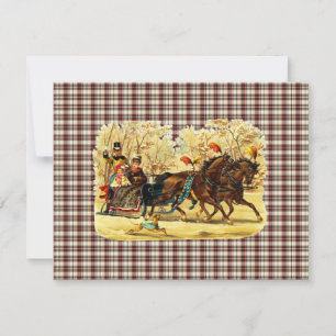 Tarjeta Festiva Navidades de Victorian Sleigh Ride