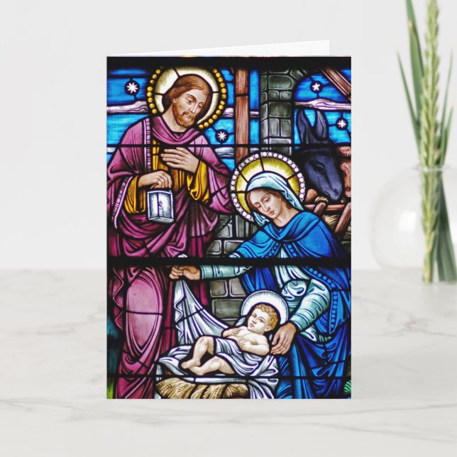 Tarjeta Festiva Navidades de vidrio templado (Anverso)