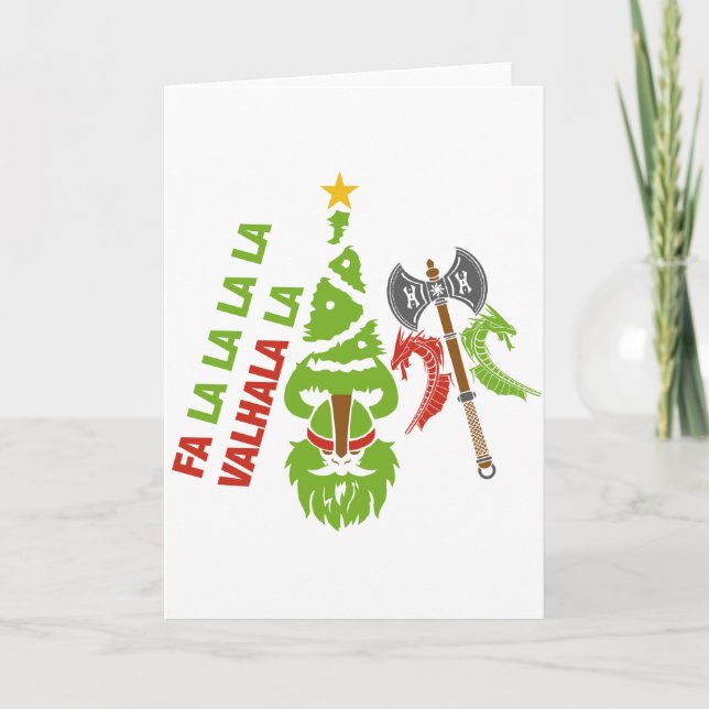 Tarjeta Festiva Navidades de Viking Valhalla (Anverso)