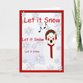 Tarjeta Festiva Navidades de villancicos dejan que nieve saluda