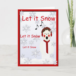 Tarjeta Festiva Navidades de villancicos dejan que nieve saluda