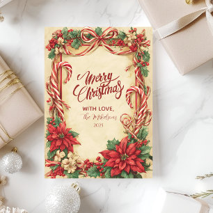 Tarjeta Festiva Navidades de Vintage Candy Cane