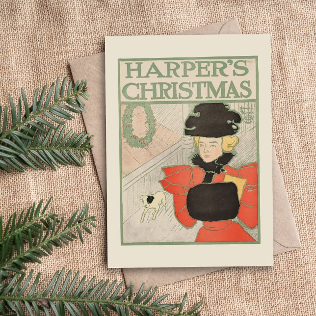 Tarjeta Festiva Navidades de Vintage Harper en 1896 (Subido por el creador)