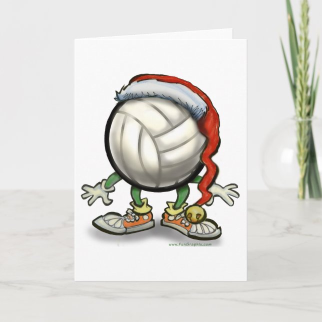 Tarjeta Festiva Navidades de voleibol (Anverso)