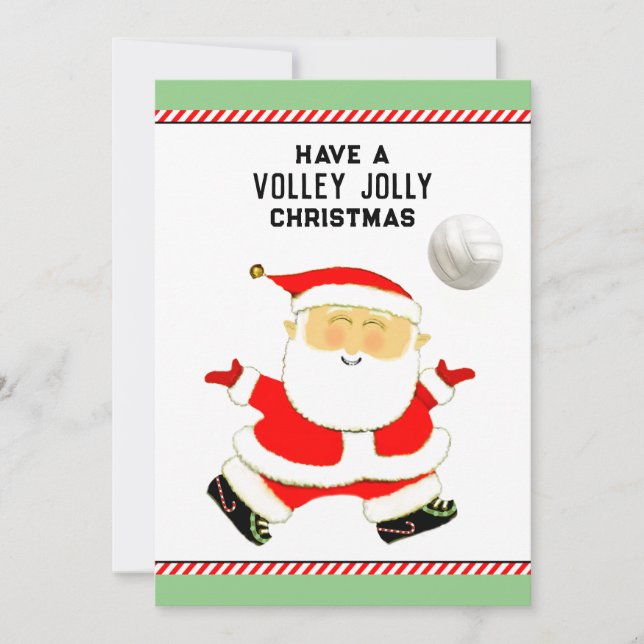 Tarjeta Festiva Navidades de voleibol (Anverso)