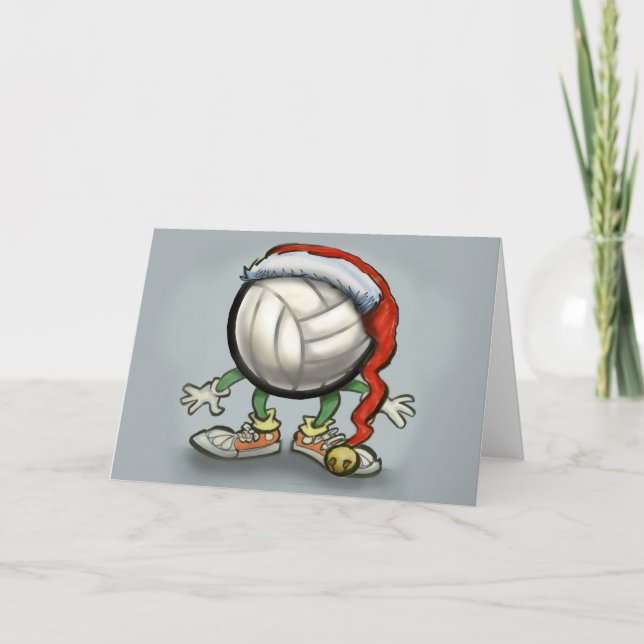 Tarjeta Festiva Navidades de voleibol (Anverso)
