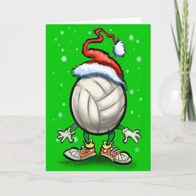 Tarjeta Festiva Navidades de voleibol (Anverso)