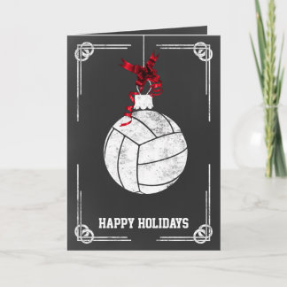 Tarjeta Festiva navidades de voleibol de pizarra