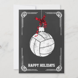 Tarjeta Festiva navidades de voleibol de pizarra