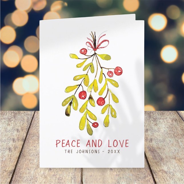 Tarjeta Festiva Navidades de Watercolor Foliage Botanical Holly Be (Subido por el creador)