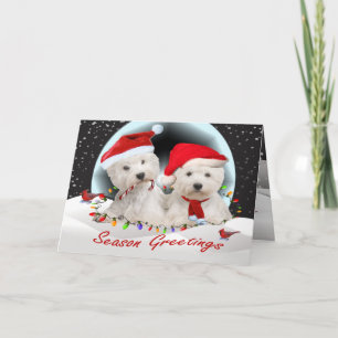 Tarjeta Festiva Navidades de West Highland Terrier Pals