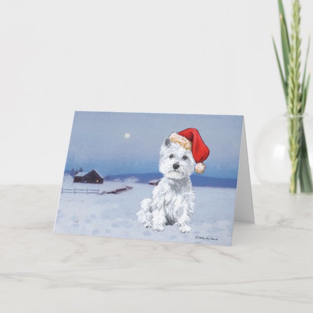 Tarjeta Festiva Navidades de West Highland White Terrier (Anverso)