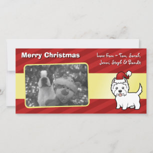 Tarjeta Festiva Navidades de West Highland White Terrier
