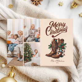 Tarjeta Festiva Navidades de Western Bow & Boots 3 Foto