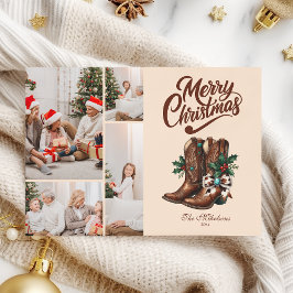 Tarjeta Festiva Navidades de Western Bow & Boots 4 Foto