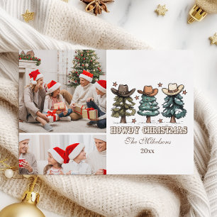 Tarjeta Festiva Navidades de Western Howdy 2 foto