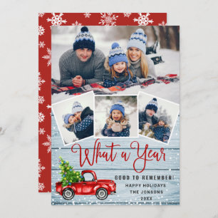 Tarjeta Festiva Navidades de What a Year 2021 Red Farm Truck 4 Fot