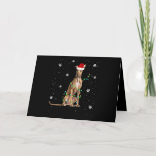 Tarjeta Festiva Navidades de Whippet Light Cute Santa Whippet Xmas
