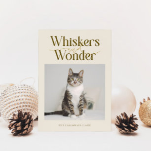 Tarjeta Festiva Navidades de Whiskers & Wonder Cat Photo Cream