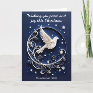 Tarjeta Festiva Navidades de White Dove of Peace de Faux Papercraf