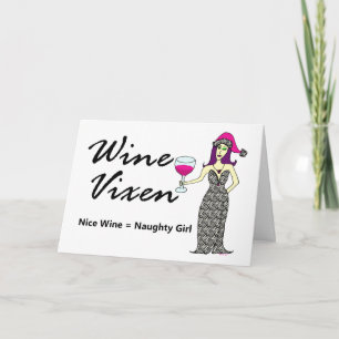 Tarjeta Festiva Navidades de Wine Vixen "Nice & Naughty" saludan
