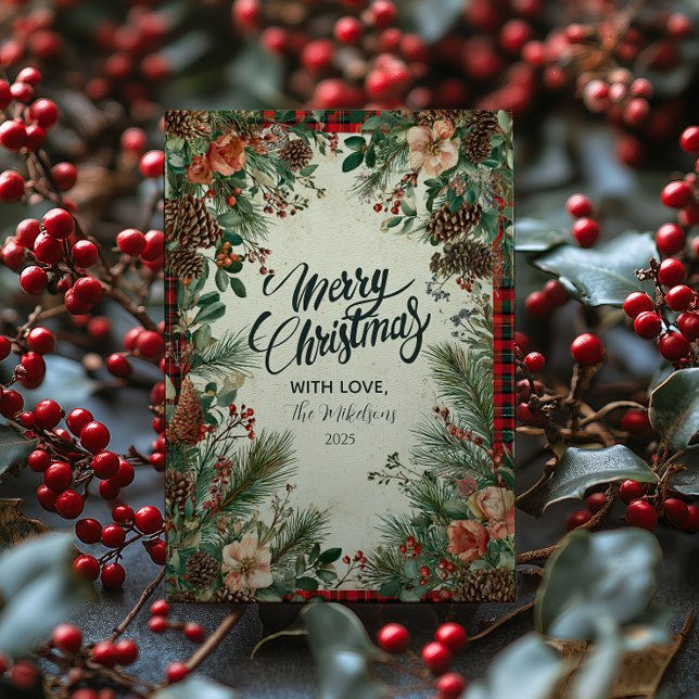 Tarjeta Festiva Navidades de Winter Berry Pine (Subido por el creador)