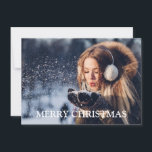 Tarjeta Festiva Navidades de Winter Wonder<br><div class="desc">Añade tus propias fotos a esta tarjeta de vacaciones contemporánea. Personaliza todos los saludos y nombres en el reverso de la tarjeta mientras que el frente muestra tu foto favorita con texto en negrita que dice, "Feliz Navidad", ¡o el saludo navideño de tu elección! Para algo único, prueba "Winter Wishes!"...</div>