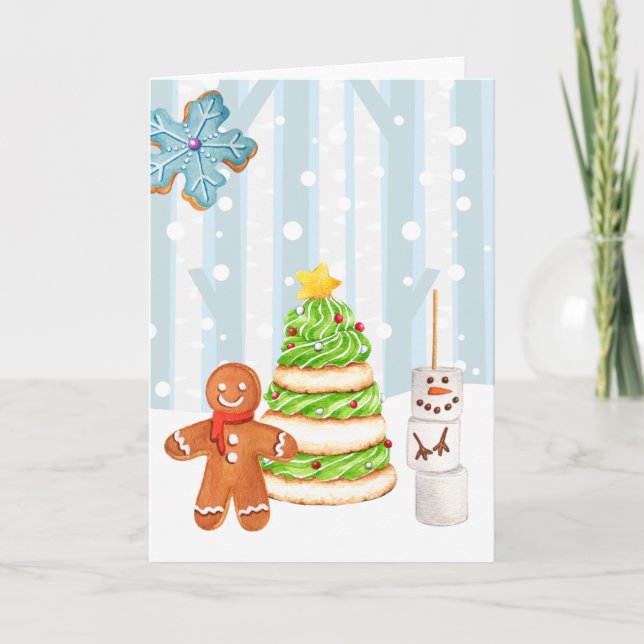 Tarjeta Festiva Navidades de Winter Wonderland (Anverso)