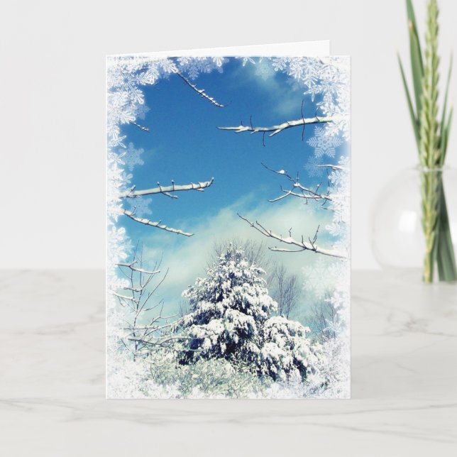 Tarjeta Festiva Navidades de Winter Wonderland (Anverso)