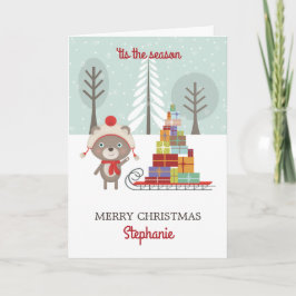Tarjeta Festiva Navidades de Woodland Bear
