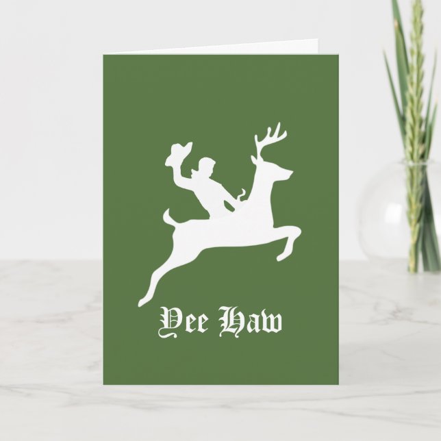 Tarjeta Festiva Navidades de Yee Haw (Anverso)