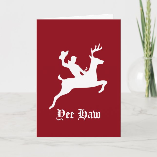 Tarjeta Festiva Navidades de Yee Haw (Anverso)