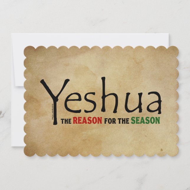 Tarjeta Festiva Navidades de Yeshua (Jesús) Razón de la temporada (Anverso)