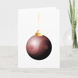 Tarjeta Festiva Navidades de Yin Yang en rojo