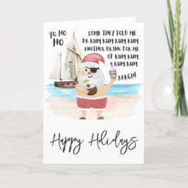Tarjeta Festiva Navidades de Yo Ho Ho Pirate Santa Rum