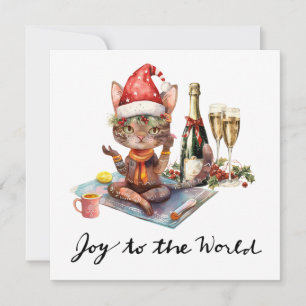 Tarjeta Festiva Navidades de yoga Santa Claus Posando yoga