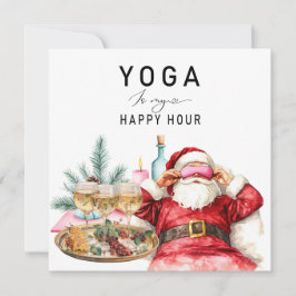 Tarjeta Festiva Navidades de yoga Santa Claus Posed respiran